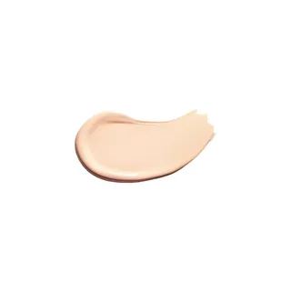 Creamy beige skincare product swatch on white background.
