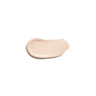 Creamy beige skincare product swatch on white background.