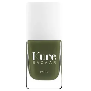 Kure Bazaar nail polish in olive green with white cap.