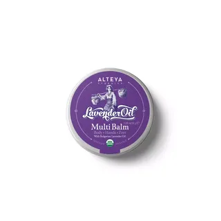Alteya Lavender Oil Multi Balm tin with purple label.