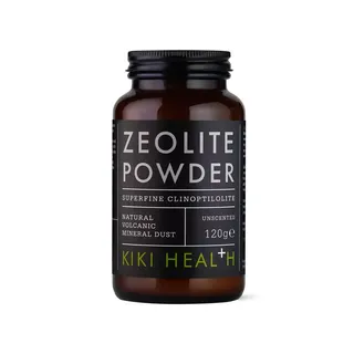 Zeolite Powder jar, superfine clinoptilolite, 120g, Kiki Health, natural volcanic mineral dust.