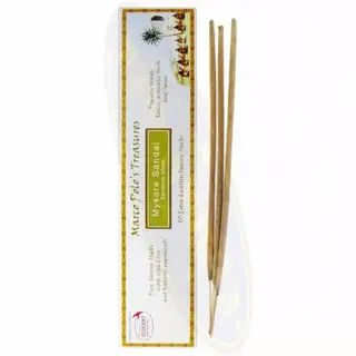 Mysore Sandal incense sticks with packaging, 10 sticks, natural ingredients.