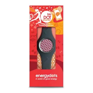 EnergyDOTS bioDOT smartDOT in red packaging, energy booster and radiation protection.