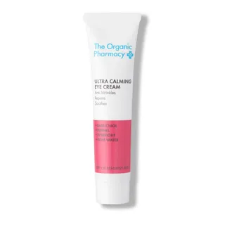White tube of Ultra Calming Eye Cream with pink label for dry or sensitive skin.