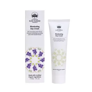 Illuminating Day Cream with Australian Bush Flower Essences, 50ml tube and box.