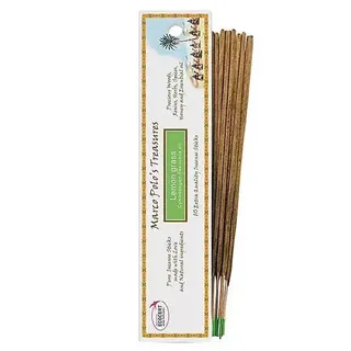 Lemongrass incense sticks with packaging, labelled "Marco Polo's Treasures".