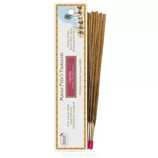 Vanilla incense sticks, Marco Polo's Treasures, 10 sticks, natural ingredients.