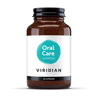 Viridian Oral Care Complex, 60 capsules in a brown bottle with a white label.