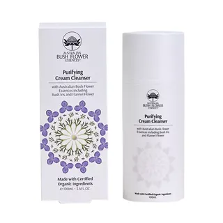 Purifying Cream Cleanser with Australian Bush Flower Essences, 100ml bottle and box.