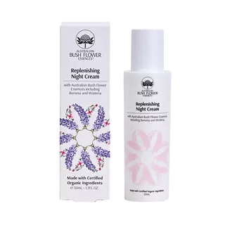 Replenishing Night Cream with Australian Bush Flower Essences, 50ml bottle and box.