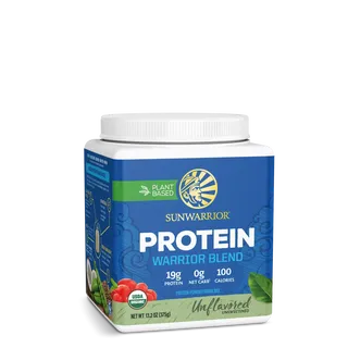 Sunwarrior Warrior Blend Protein, 375g, plant-based, unflavoured, USDA organic.