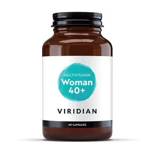 Viridian Multivitamin Woman 40+ bottle, 60 capsules.