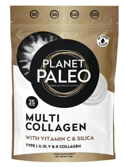 Planet Paleo Multi Collagen pack with vitamin C and silica, 25 servings, 235g.