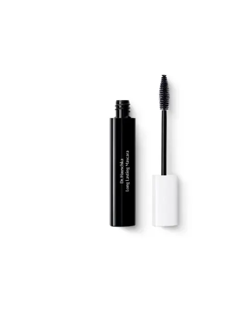 Black mascara tube with white cap, labelled "Dr. Hauschka Long Lasting Mascara".