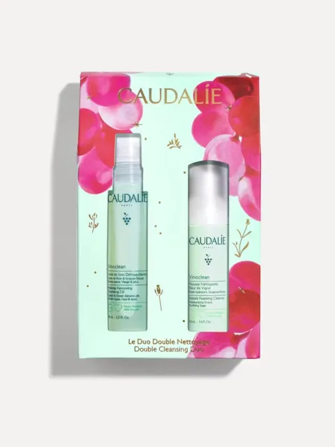 Caudalie Vinoclean Double Cleansing Duo in floral packaging.