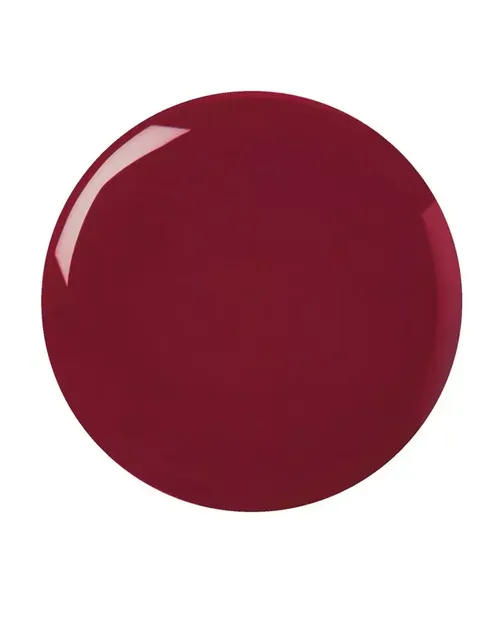 Dark red nail polish swatch on white background.