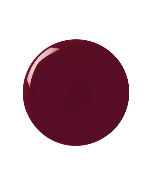 Dark burgundy nail polish swatch on white background.