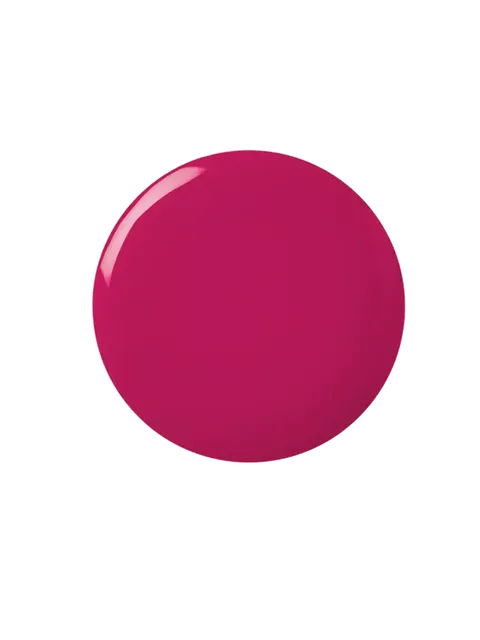 Bright pink nail polish swatch on black background.