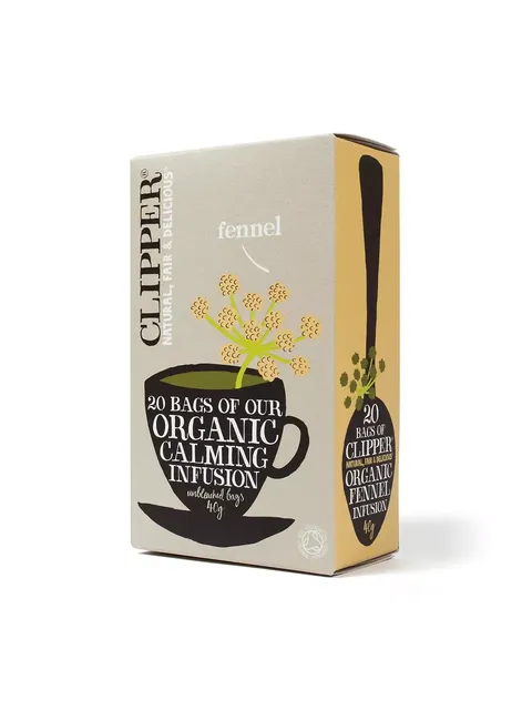 Clipper Organic Fennel Infusion box with 20 unbleached bags, 40g.