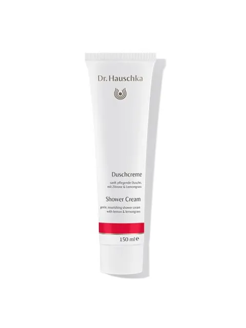 Dr. Hauschka Shower Cream, 150 ml tube, lemon and lemongrass scent.