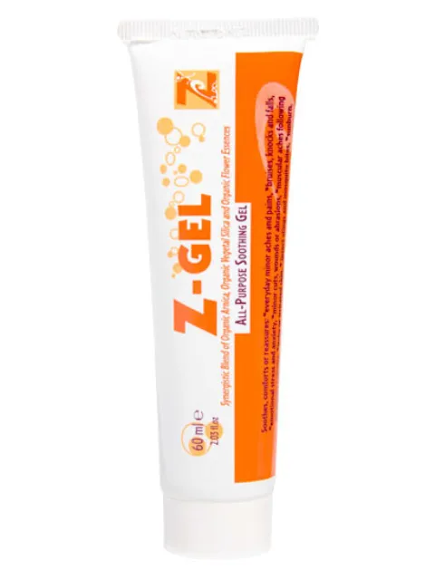 Z-Gel all-purpose soothing gel tube, 60 ml, with orange and white design.