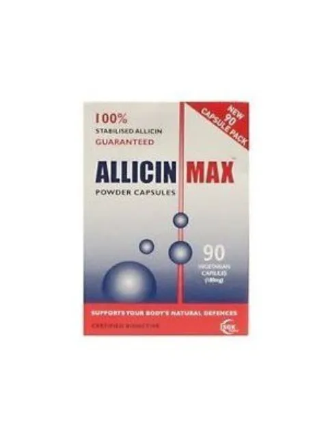 Allicin Max powder capsules, 90 vegetarian capsules, supports natural defences.