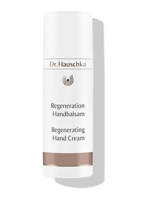 Dr. Hauschka Regenerating Hand Cream bottle with logo and text.