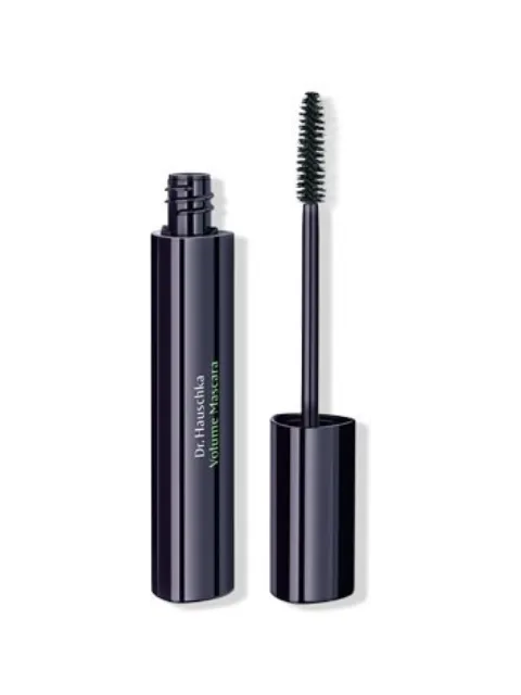 Open Dr. Hauschka Volume Mascara with black brush and tube.
