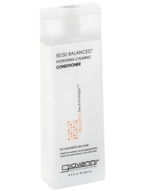 Giovanni 50:50 Balanced Hydrating-Calming Conditioner, 250ml bottle.