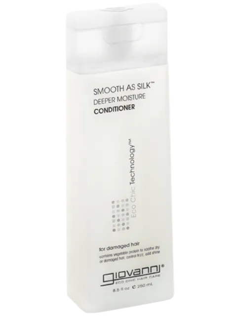 Giovanni Smooth as Silk Deeper Moisture Conditioner, 250ml bottle for damaged hair.