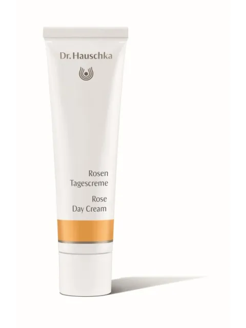 Dr. Hauschka Rose Day Cream tube with orange band.