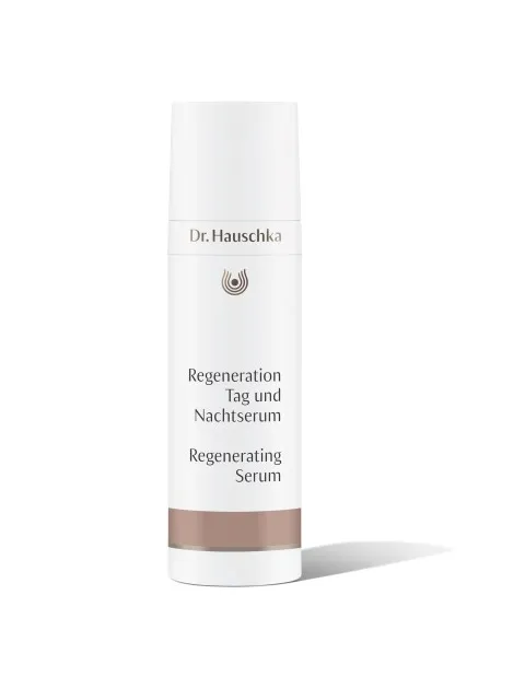 Dr. Hauschka Regenerating Serum bottle with German and English text.