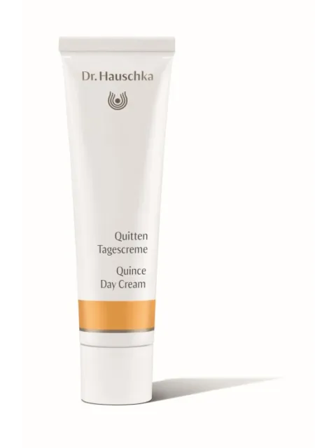 Dr. Hauschka Quince Day Cream tube with orange band.