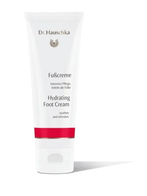 Dr. Hauschka Hydrating Foot Cream tube with red band.