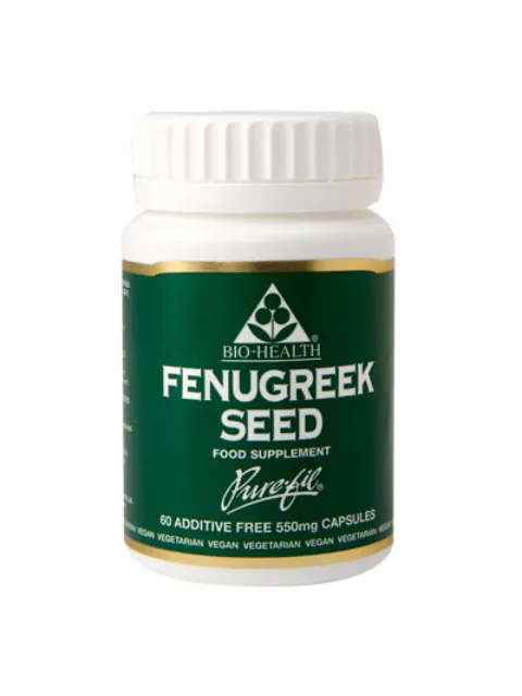 Bio-Health Fenugreek Seed supplement, 60 additive-free 550mg capsules.