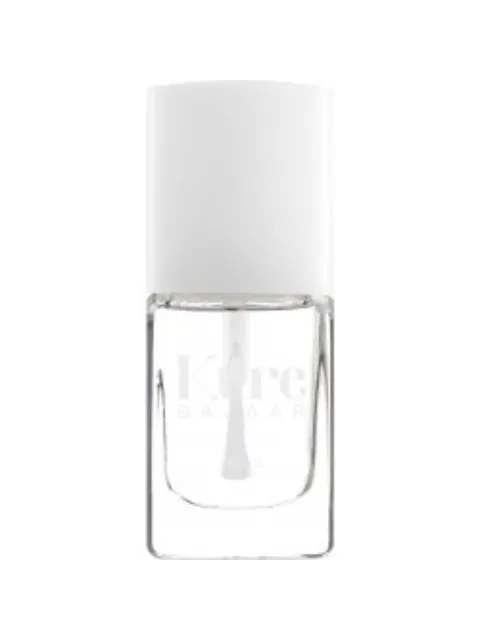 Clear nail polish bottle with white cap, labelled "Kure Bazaar".