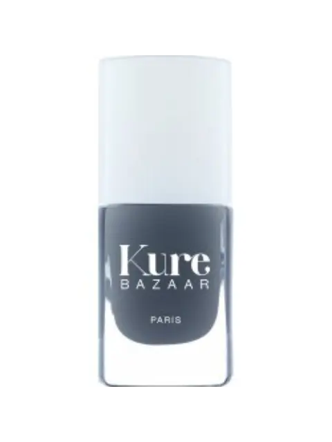 Kure Bazaar nail polish bottle with grey shade and white cap.