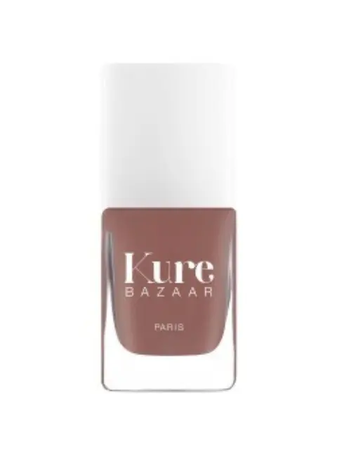 Brown nail polish bottle with white cap, labelled "Kure Bazaar Paris".