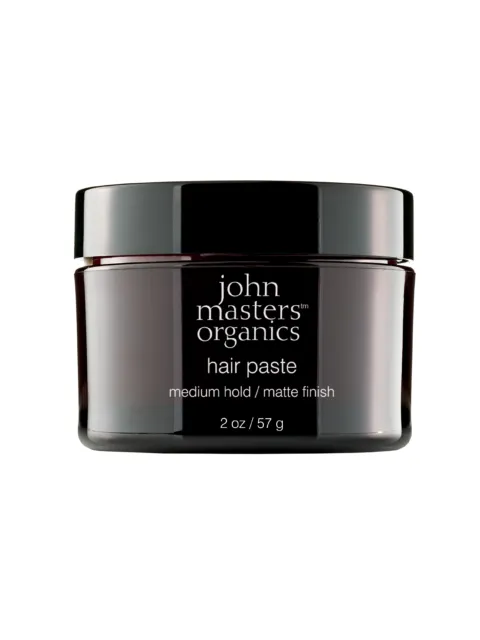 John Masters Organics hair paste, medium hold, matte finish, 57g jar.