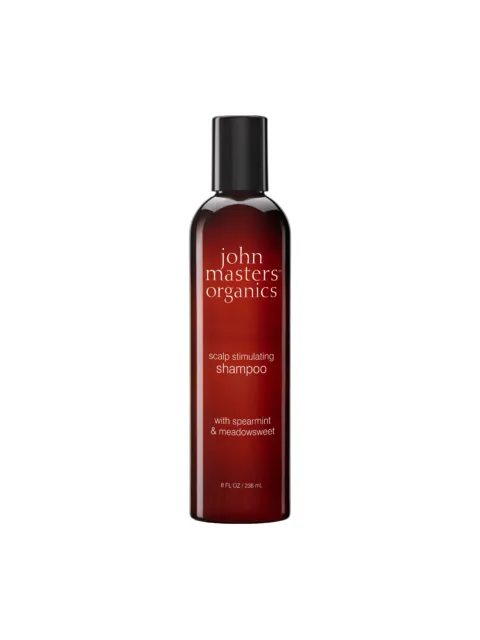 John Masters Organics scalp stimulating shampoo, 236ml bottle.