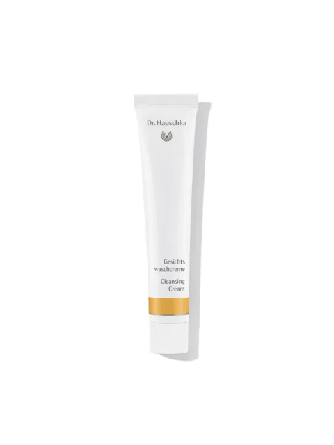 Dr. Hauschka Cleansing Cream tube with gold accent.