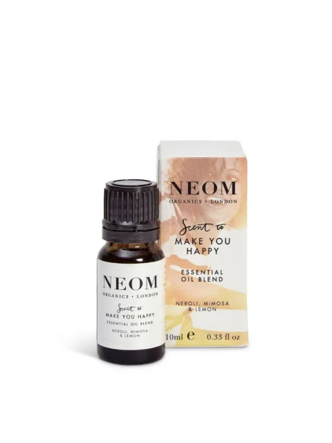NEOM Scent to Make You Happy essential oil, 10ml bottle with packaging.