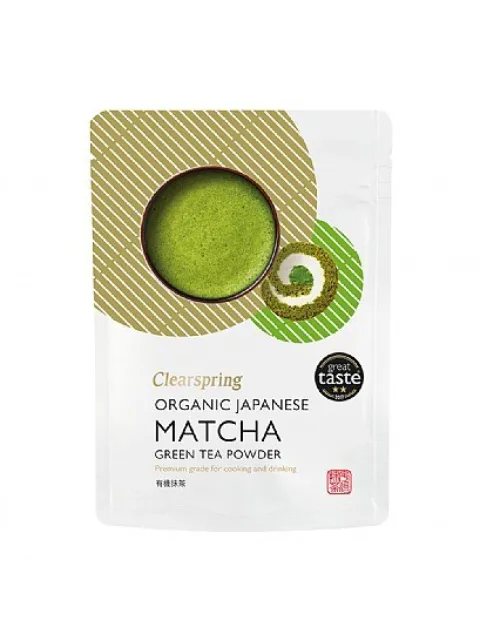 Clearspring Organic Japanese Matcha Green Tea Powder packaging.