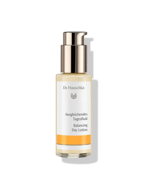 Dr. Hauschka Balancing Day Lotion bottle with pump dispenser.