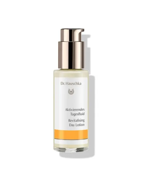 Dr. Hauschka Revitalising Day Lotion bottle with pump dispenser.