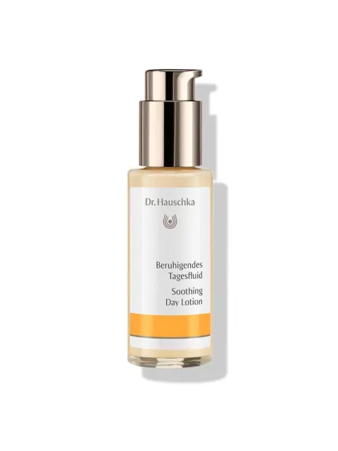 Dr. Hauschka Soothing Day Lotion bottle with pump dispenser.