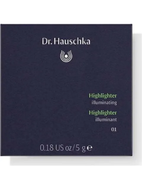 Dr. Hauschka Highlighter box, 5g, shade 01, navy with white and green text.