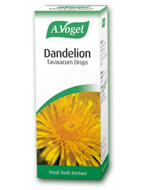 A. Vogel Dandelion Taraxacum Drops box with dandelion image. Fresh herb tincture.