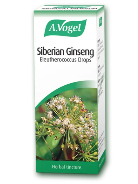 A.Vogel Siberian Ginseng Eleutherococcus Drops box with herbal tincture label.