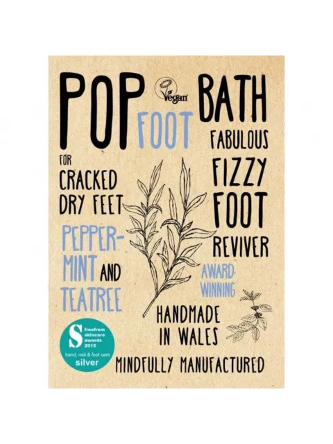 Pop Foot Bath for cracked dry feet, peppermint and teatree, handmade in Wales, award-winning.
